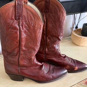 Dan Post Rustic Brown Leather Cowboy Boots